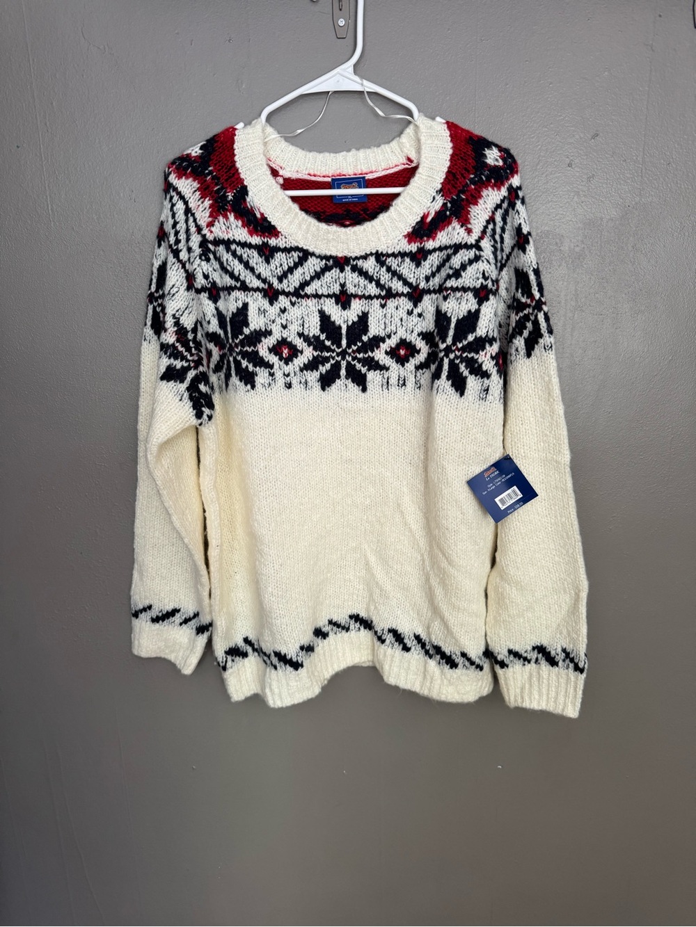 Le Tigre Cream Fair Isle Crewneck Sweater